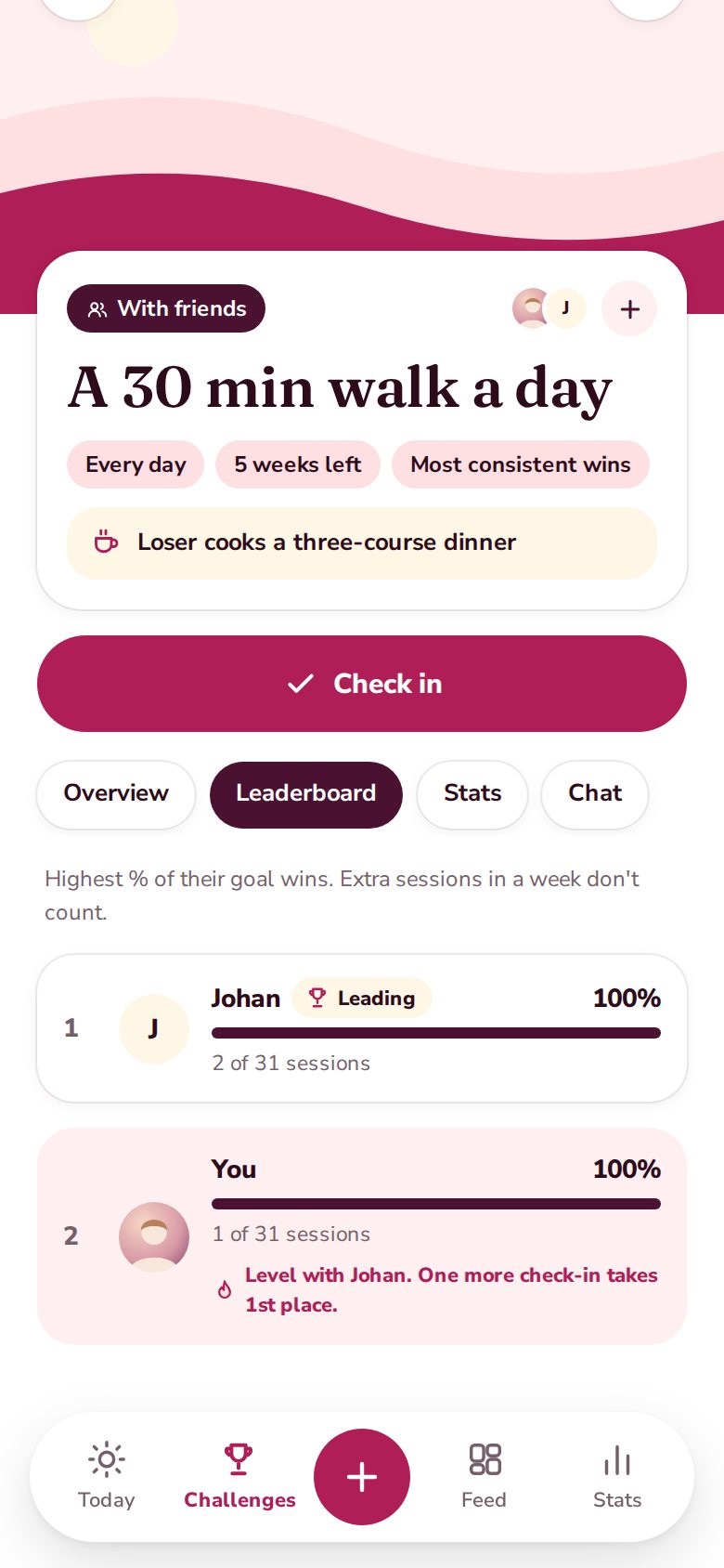 A challenge in Poppy Habits with its leaderboard